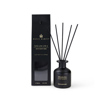 SHAHAMA Luxury Reed Diffuser a harmonious blend of saffron and apple that exudes sophistication and warmth. Crafted with the finest ingredients, this reed diffuser is designed to envelop your surroundings in an aura of luxury and indulgence.