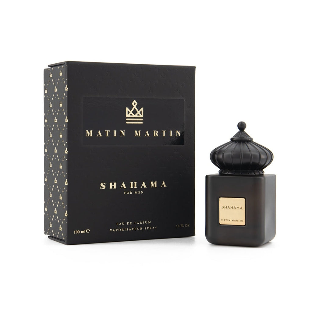 Shahama is a mysterious and seductive fragrance with an oriental and dark character, blended with spicy, leathery and woody notes. It's designed to highlight all the masculine essence and power.     FOR MEN   Top note: Fruity, Spicy, Ozonic.   Middle note: Carnation, Oud, Geranium.   Base note: Leather, Woods, Balsamic.   Olfactive Family, « Oriental »
