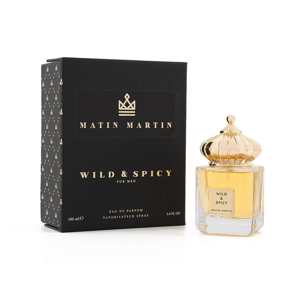 Wild & Spicy is a spicy, strong and distinctive fragrance for Men with oriental notes, once you taste it you won't be able to forget it. Feature a strong, peppery and spicy scent, that will make you feel full of power and energy.  This Eau de Perfume is the ideal gift for yourself, or for the important men in your life.    FOR MEN  Top note: Pink Papper, Bergamont.   Middle note: Rose, Freesia, Heliotrope.   Base note: Vanilla, Tonka, Musk.   Olfactive Family, « Spicy/Fruity »